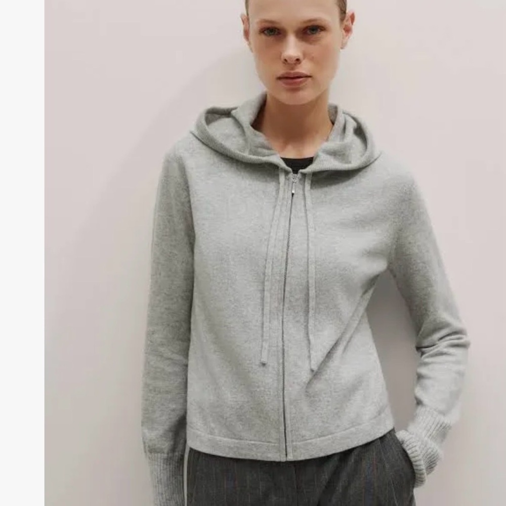 Me+em Women's Cashmere Zip-up Hoodie